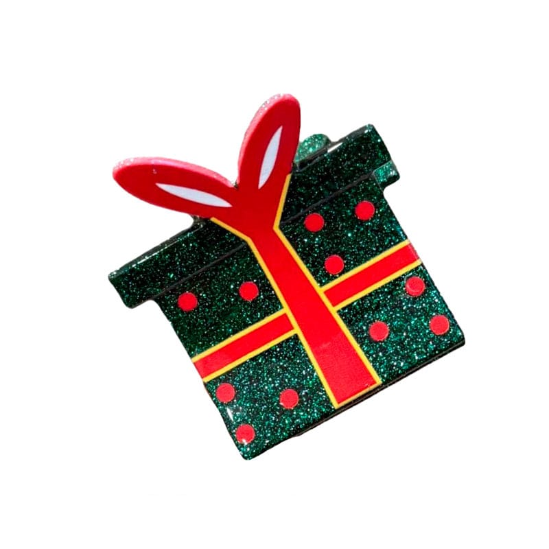 Small Dark Green Square Christmas Gift Hair Claw Clips | NueShiny