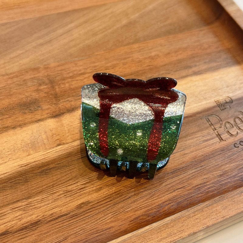 Mini Green Gift Box Hair Claw Clips | NueShiny