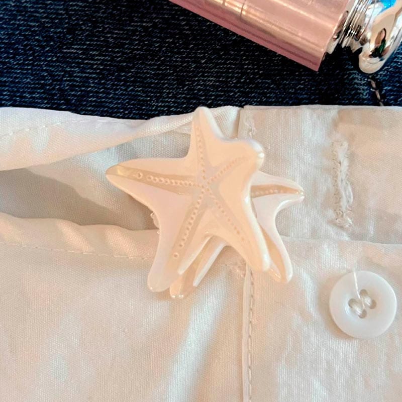 Mini White Starfish Hair Claw Clips | NueShiny