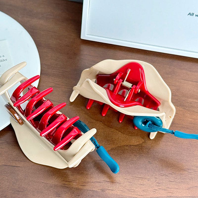 Medium Double Buttons Hair Claw Clips | NueShiny