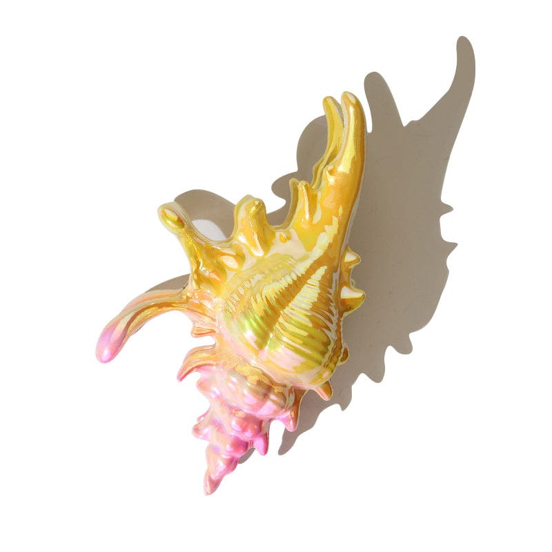 Jumbo Mustard And Pink Conch Hair Claw Clips | NueShiny