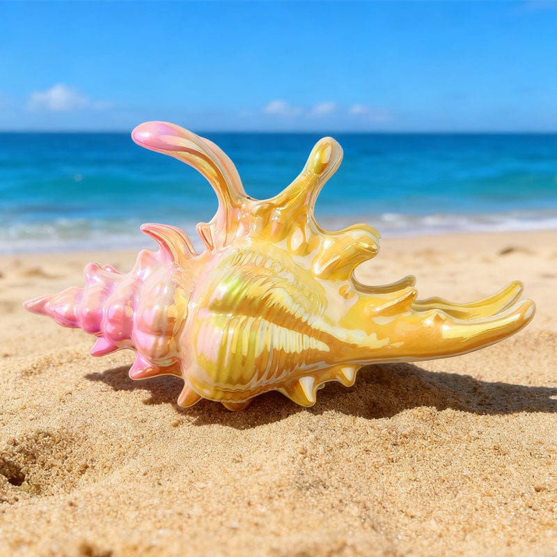 Jumbo Mustard And Pink Conch Hair Claw Clips | NueShiny