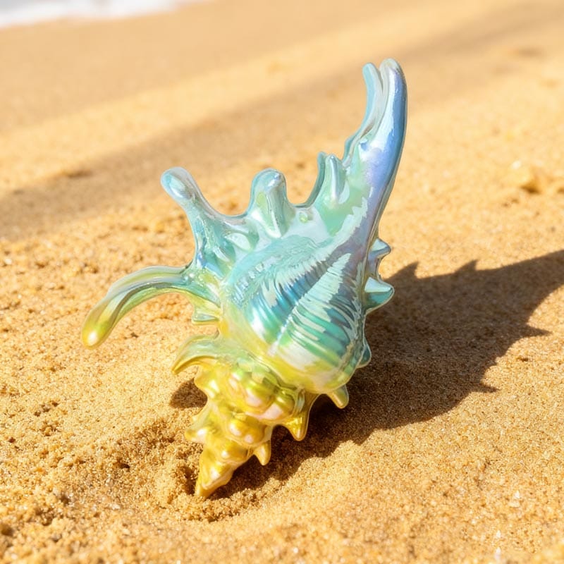 Jumbo Mustard And Blue Conch Hair Claw Clips | NueShiny