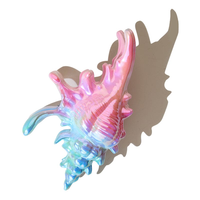 Jumbo Hot Pink And Blue Conch Hair Claw Clips | NueShiny