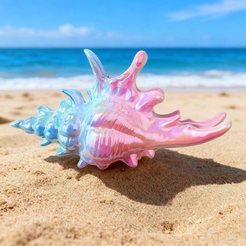 Jumbo Hot Pink And Blue Conch Hair Claw Clips | NueShiny