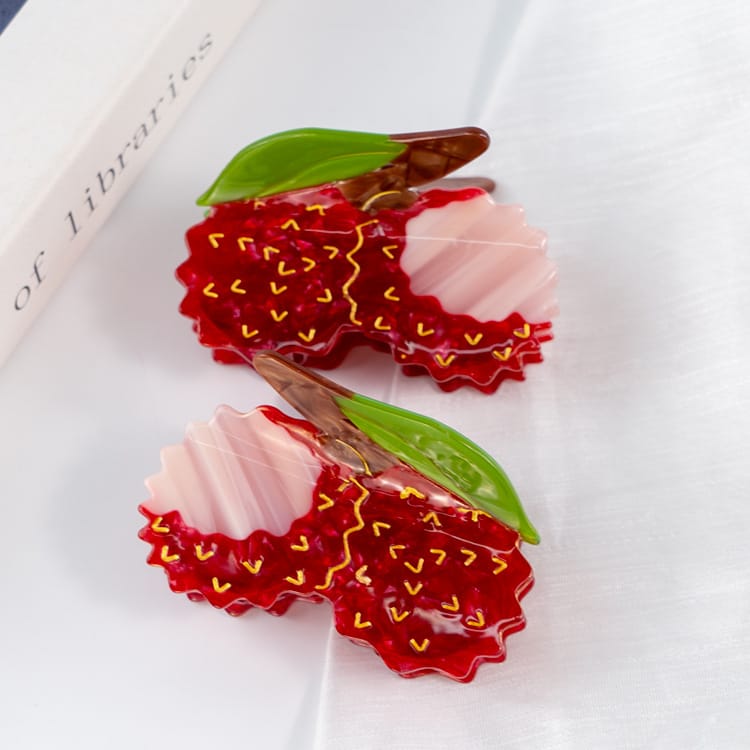 Summer Lychee Acetate Claw Clip – Fruit Shape Hair Clip