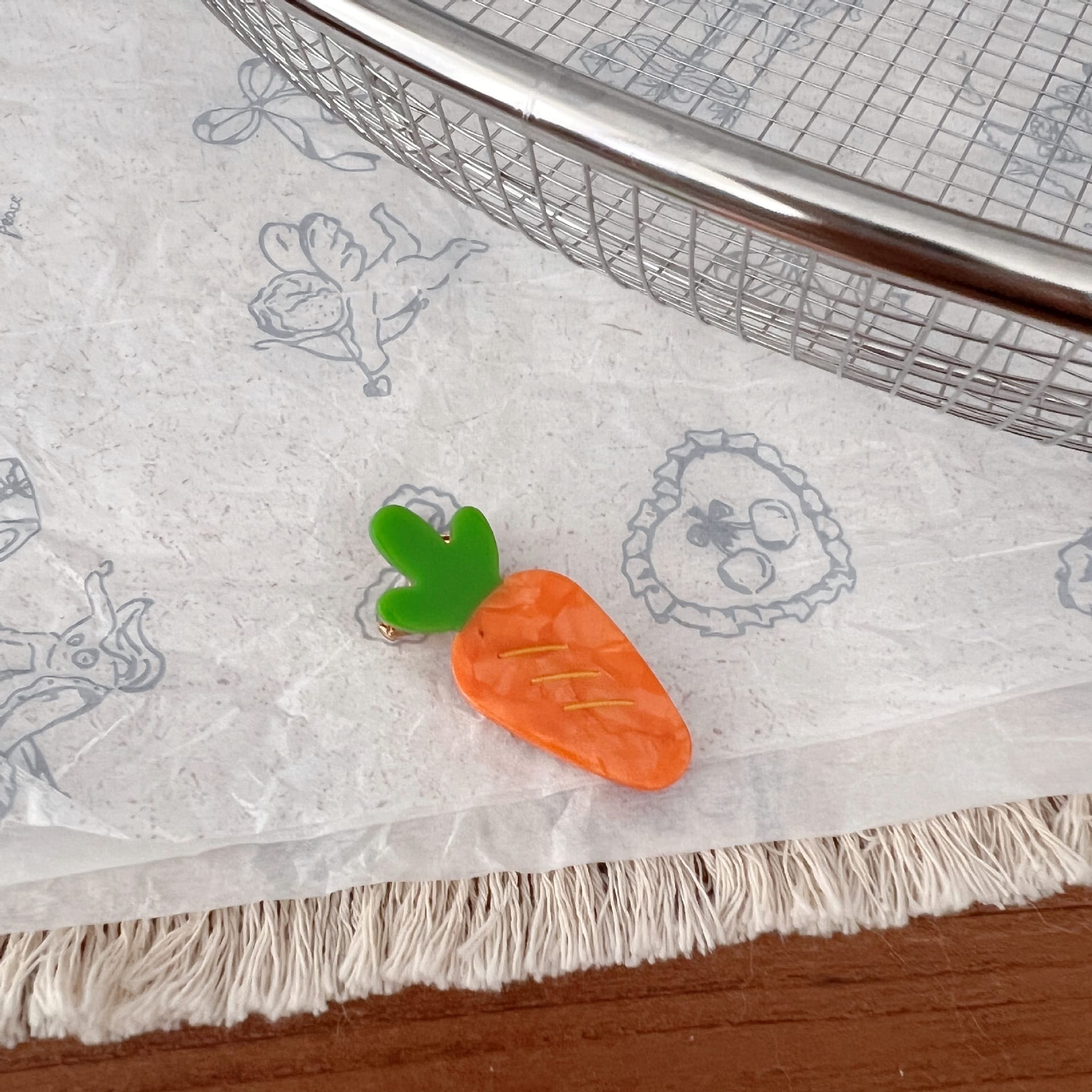 Orange Carrot Side Clip – Simulated Radish Hair Clip