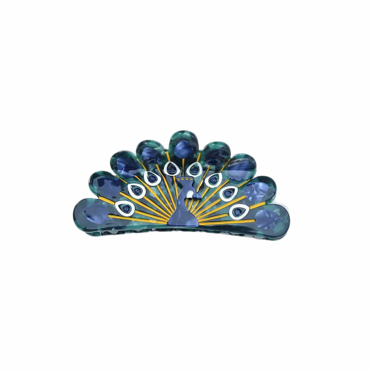 Spreading Peacock Claw Clip – 3D Tail Feather Hair Clip