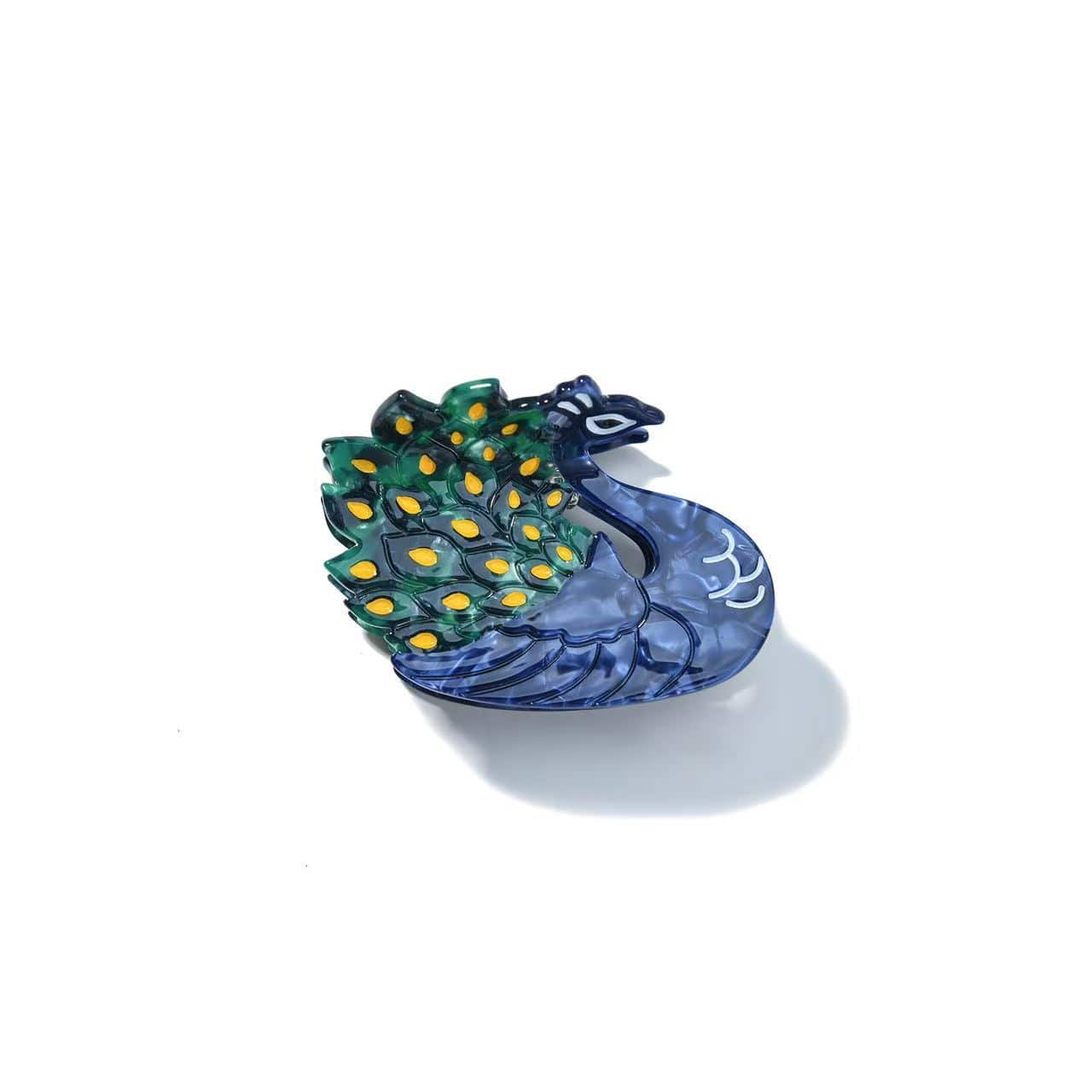 Blue Bird Trailing Tail Claw Clip – Long Feather Hair Clip