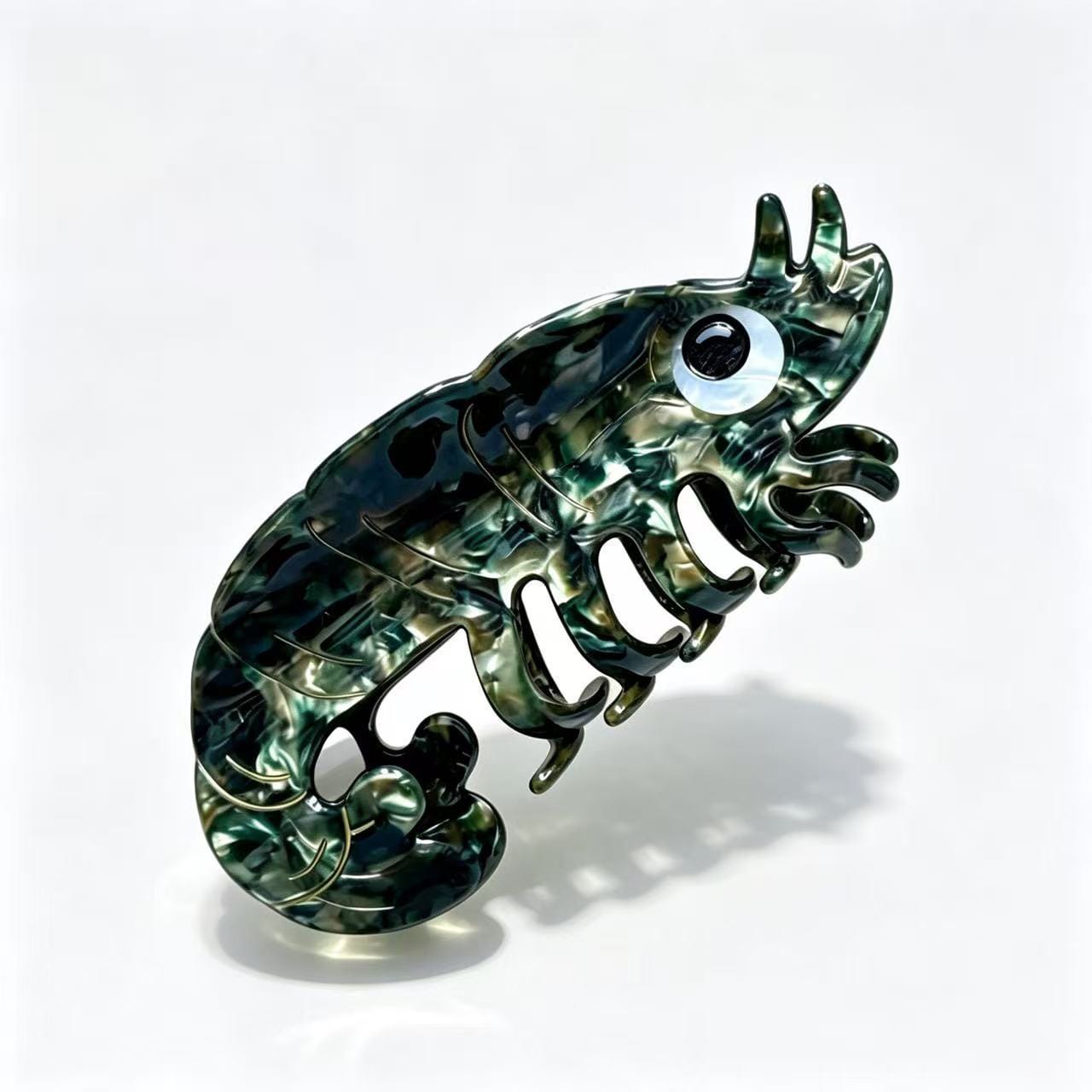 Green Shrimp Hair Clip – Seafood Fun Hair Clip