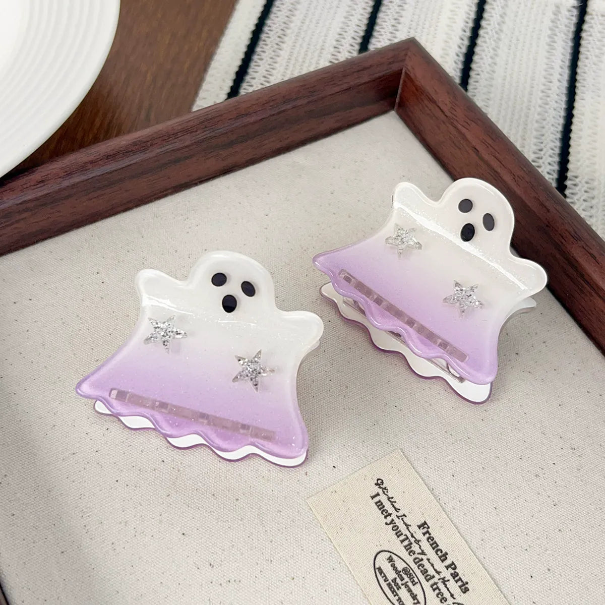 Mini Glitter Ghost Hair Claw Clips - Acetate  NueShiny