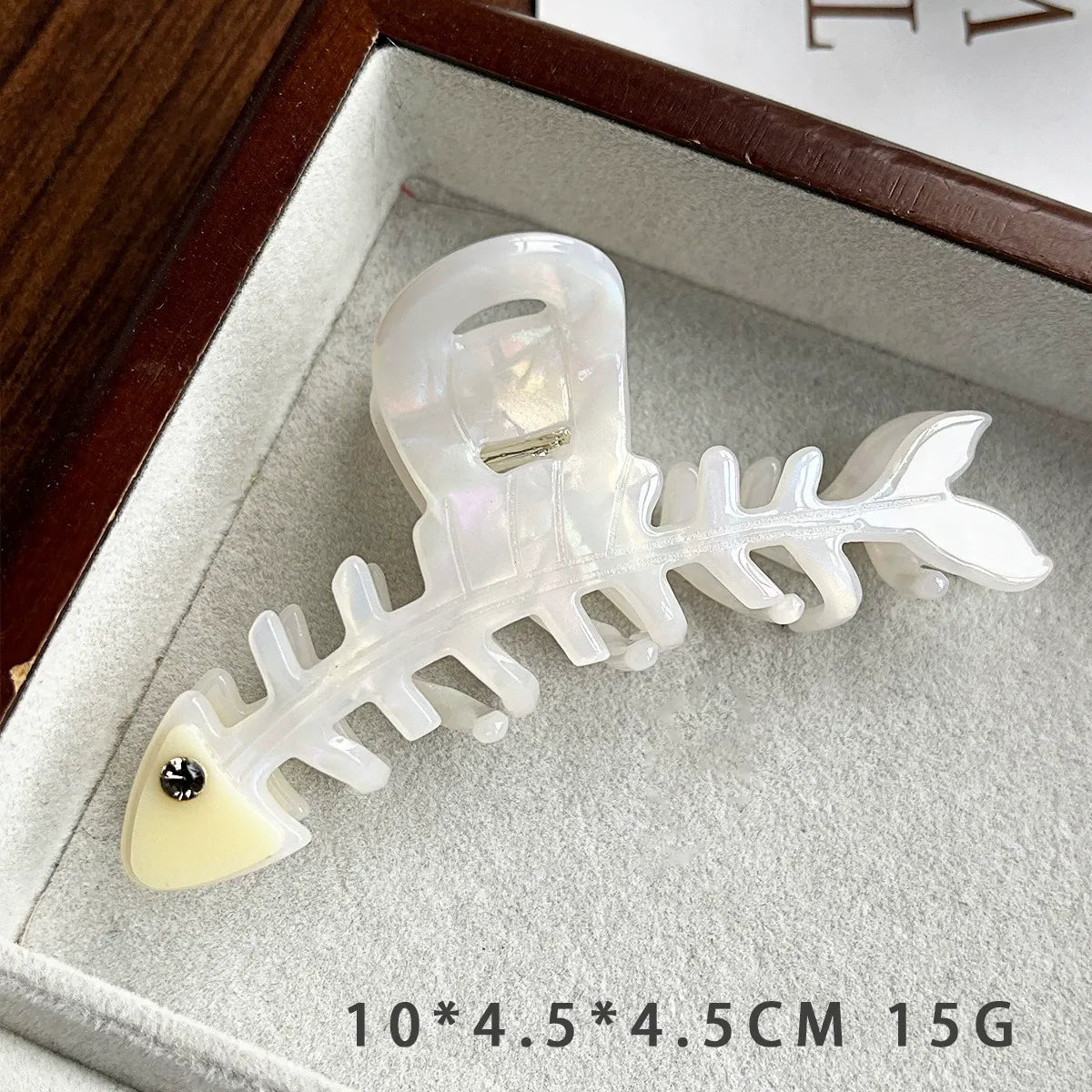 Fish Bone Hair Claw Clip - Iridescent Mermaid Acetate Hair Clip for Women  NueShiny