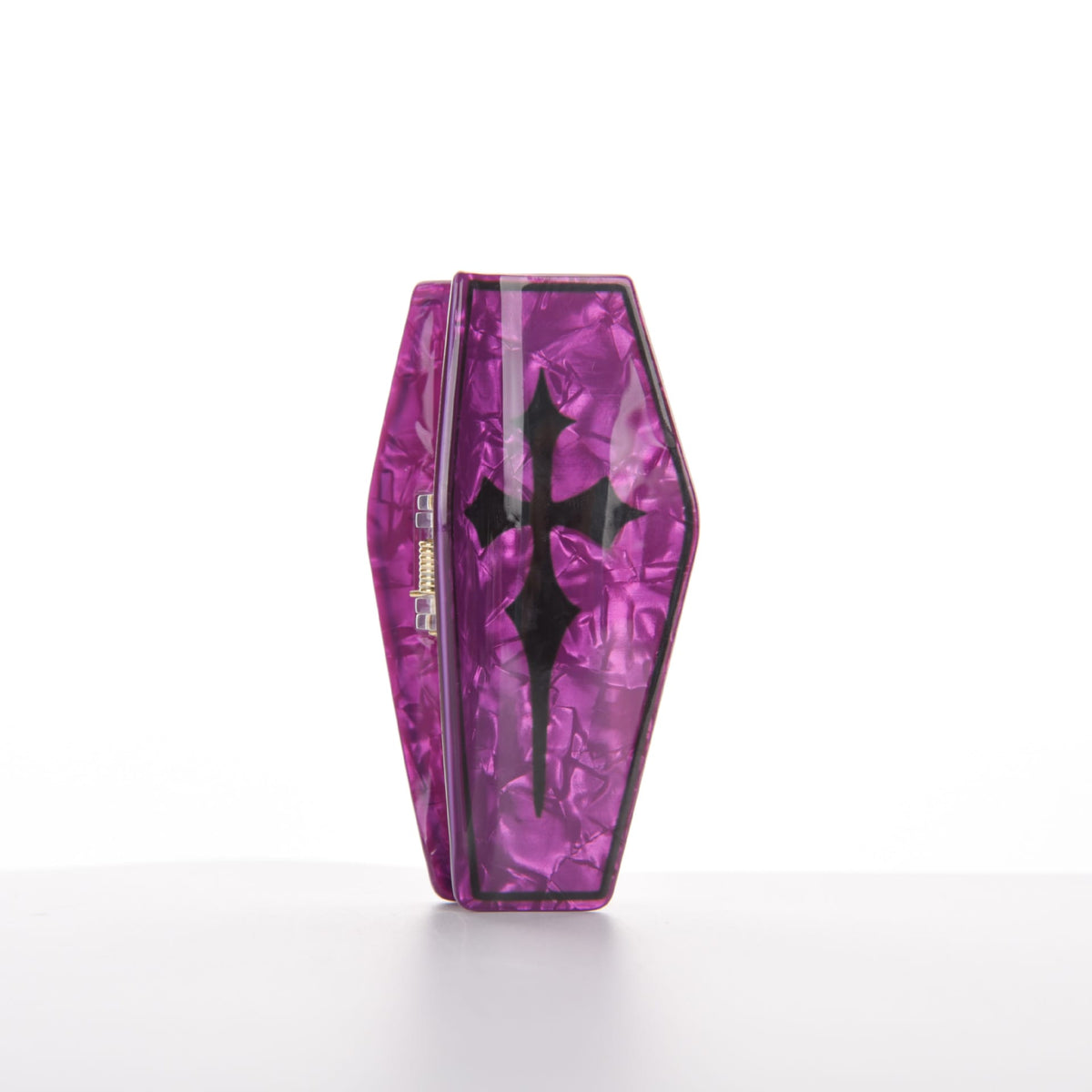 Halloween Coffin Hair Claw Clip - Dark Gothic PVC Quirky Mysterious Style A  NueShiny