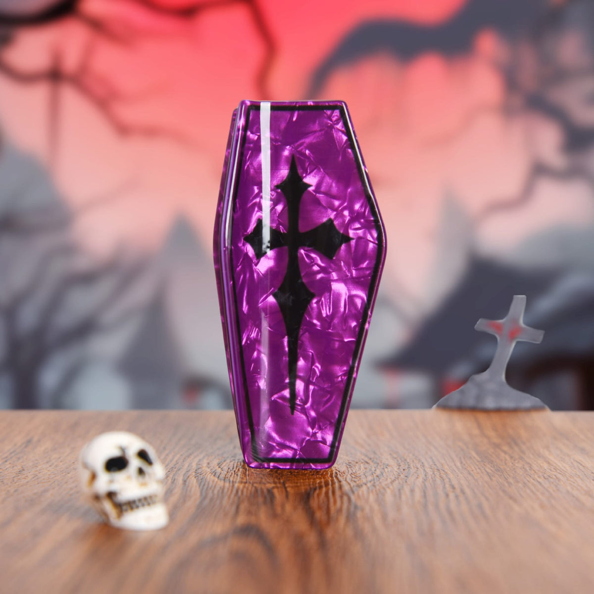 Halloween Coffin Hair Claw Clip - Dark Gothic PVC Quirky Mysterious Style A  NueShiny