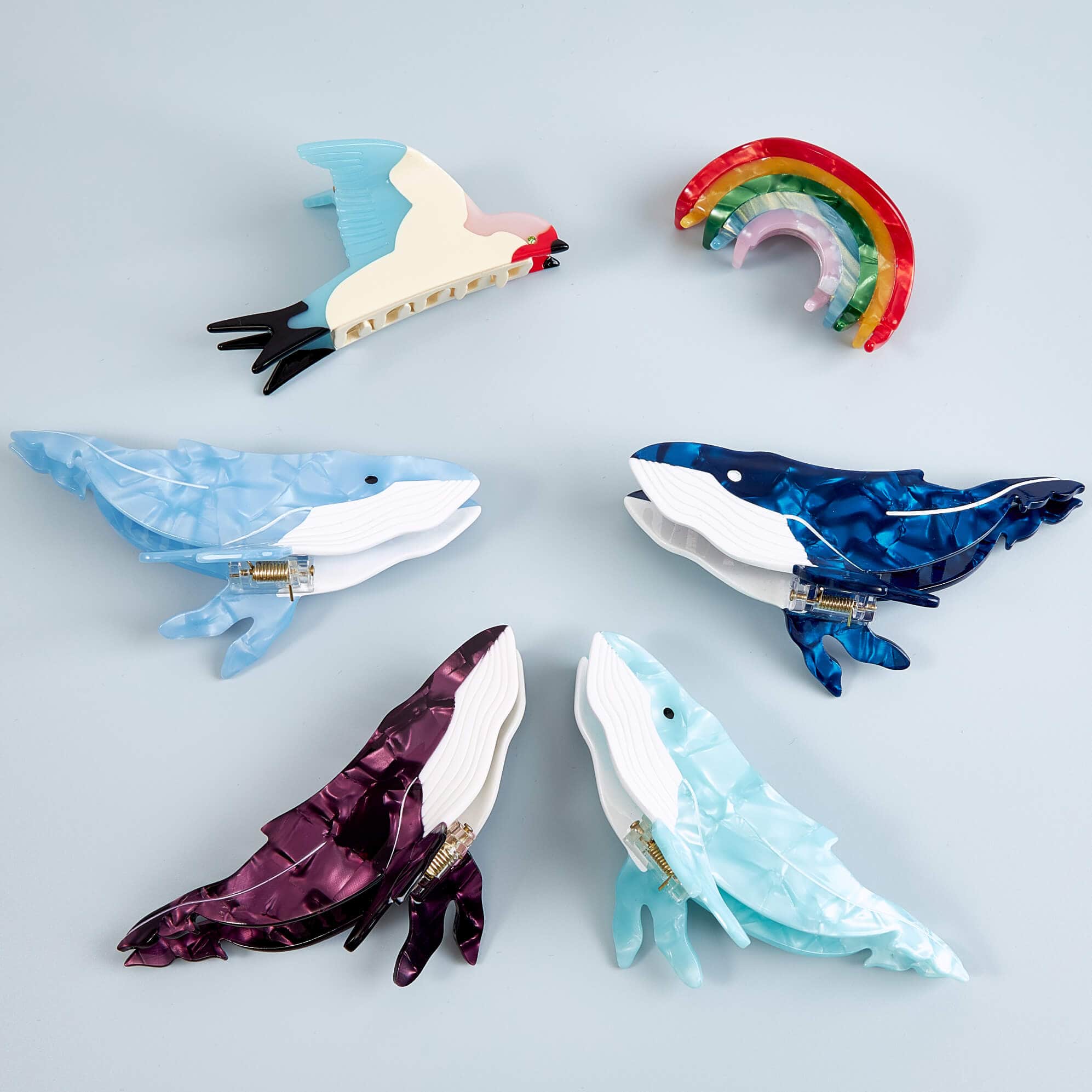 Medium Stylish Blue Swallow Animal Shaped Hair Claw丨NueShiny