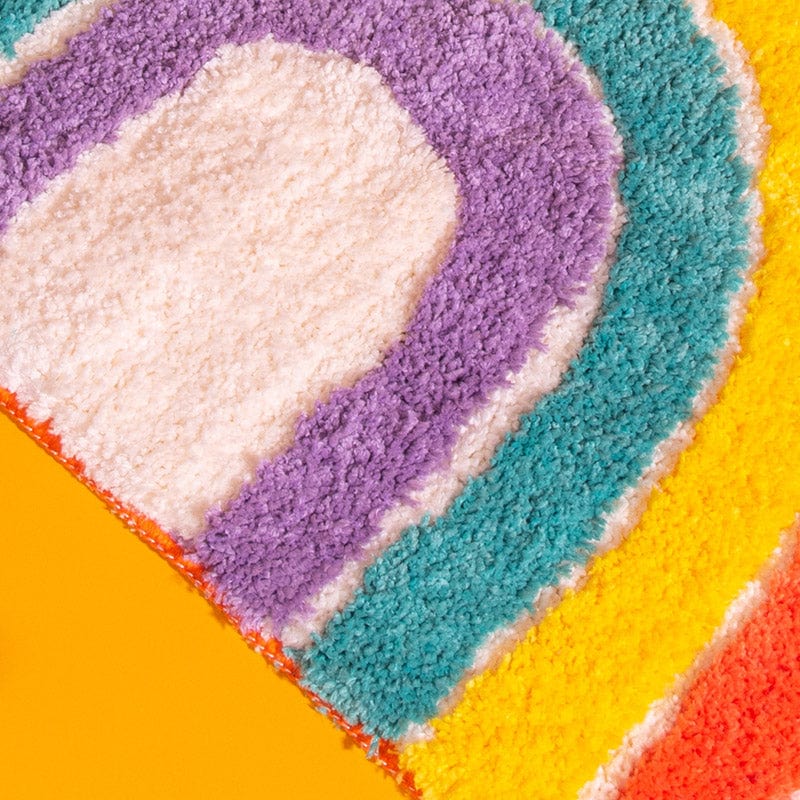 Luxury Semicircle Fluffy Rainbow Area Rug丨NueShiny- Free Shipping