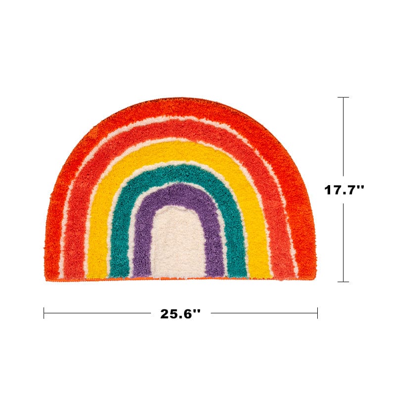 Luxury Semicircle Fluffy Rainbow Area Rug丨NueShiny- Free Shipping