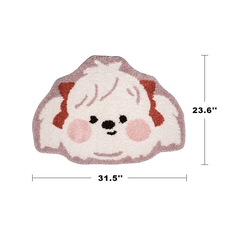 Bathroom Rug Tufted Pink Samoyed丨NueShiny- Free Shipping