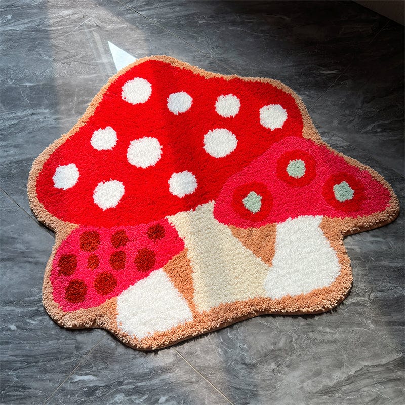 Red Mushroom Rug Kids Cute Carpet丨NueShiny- Free Shipping