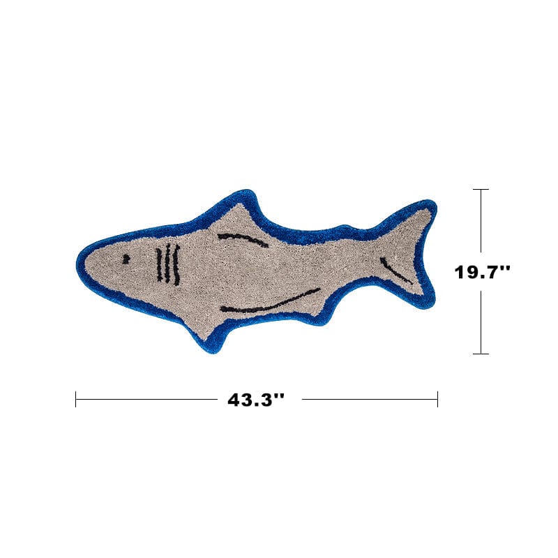 Grey Bath Mat Shark Irregular Rug丨NueShiny- Free Shipping