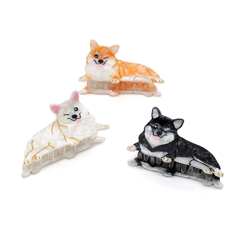 White Shiba Inu Dog Exclusive Design Hair Claw丨NueShiny