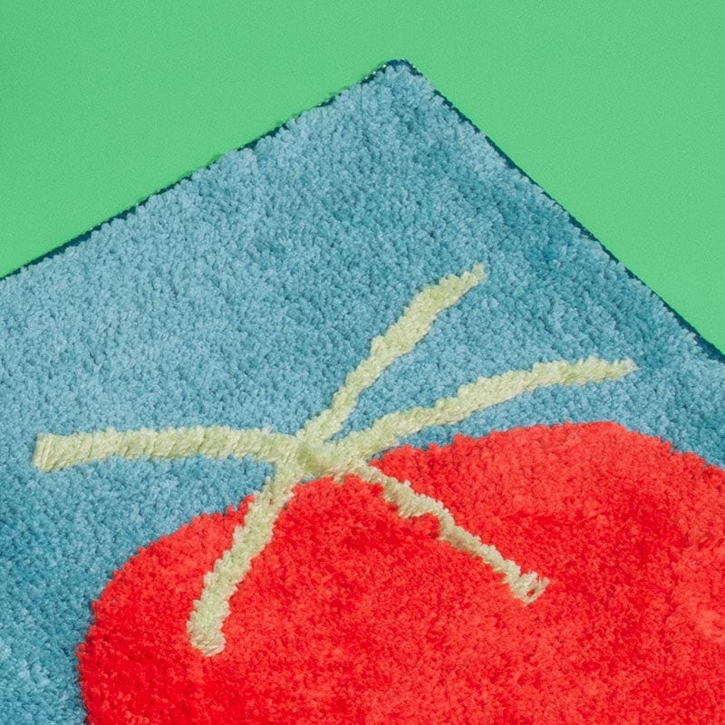 Fried Egg Tomato Tufted Rug Green Decor丨NueShiny- Free Shipping