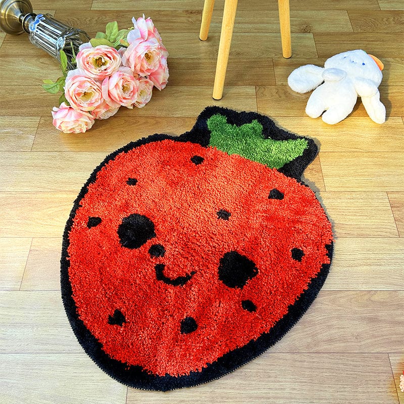 Red Strawberry Rug Tufted Bedroom丨NueShiny- Free Shipping